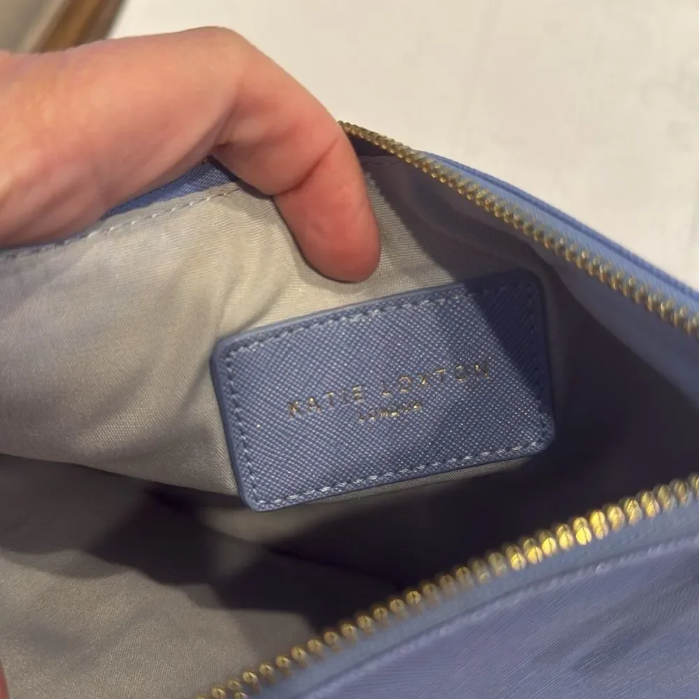 Katie Loxton Blah Blah‎ Blah Pouch Clutch Cornflower Blue